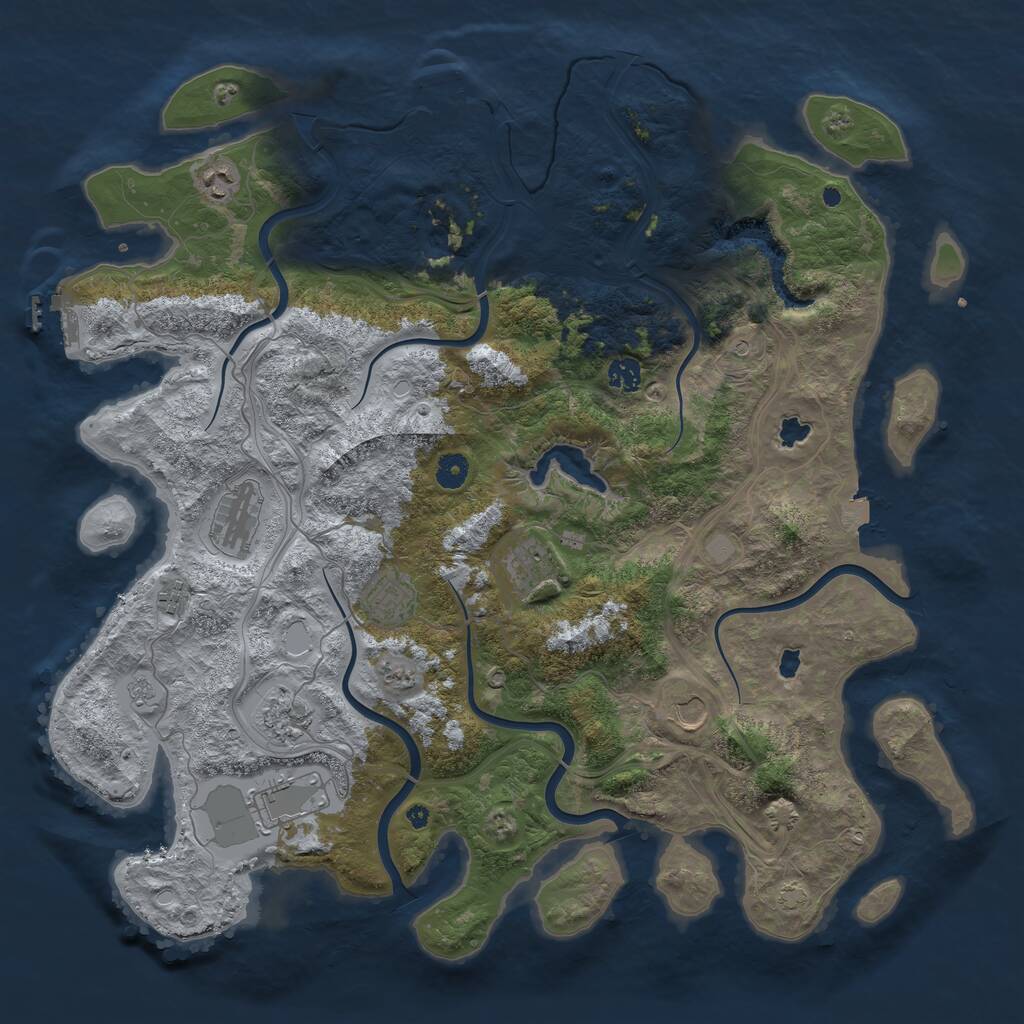 Rust Map: Procedural Map, Size: 4500, Seed: 31711, 15 Monuments