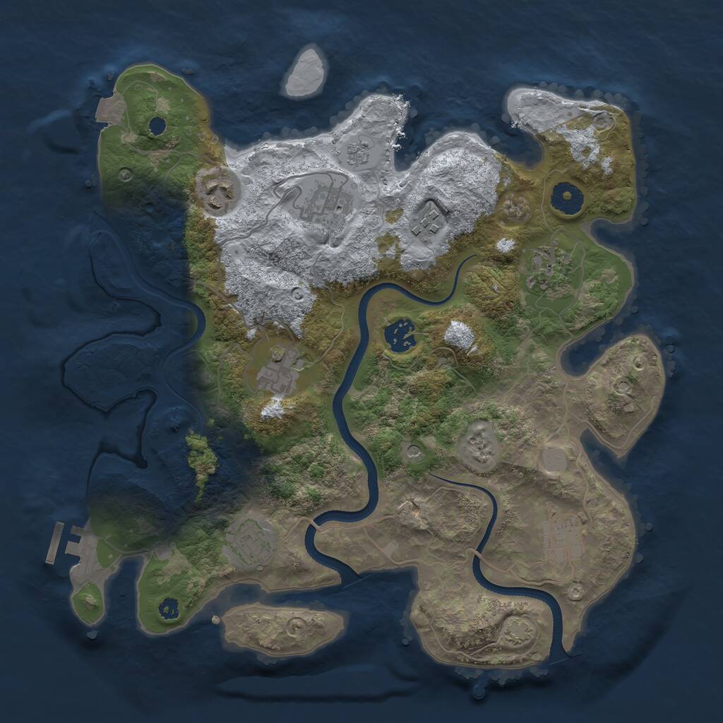Rust Map: Procedural Map, Size: 3400, Seed: 24880832, 13 Monuments