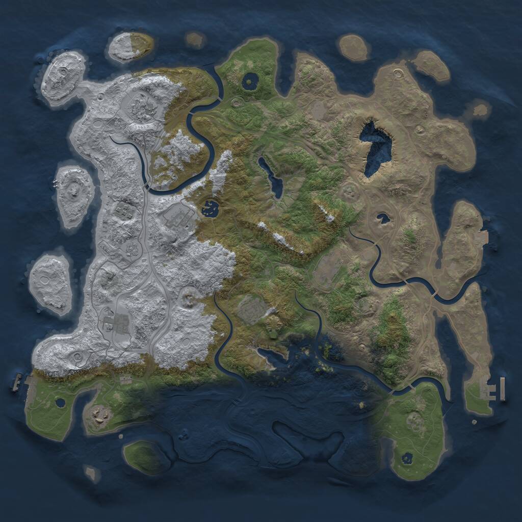 Rust Map: Procedural Map, Size: 4500, Seed: 42426977, 14 Monuments