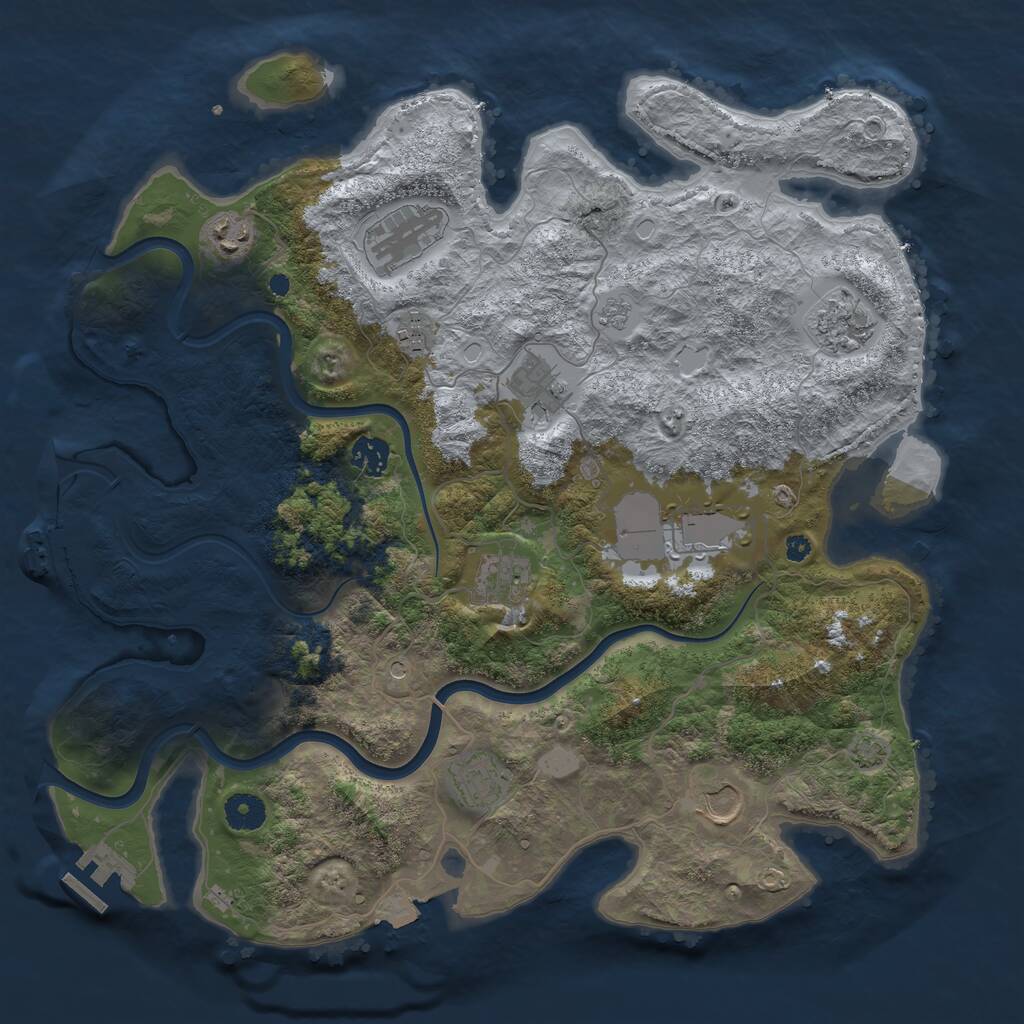 Rust Map: Procedural Map, Size: 3900, Seed: 11022025, 16 Monuments