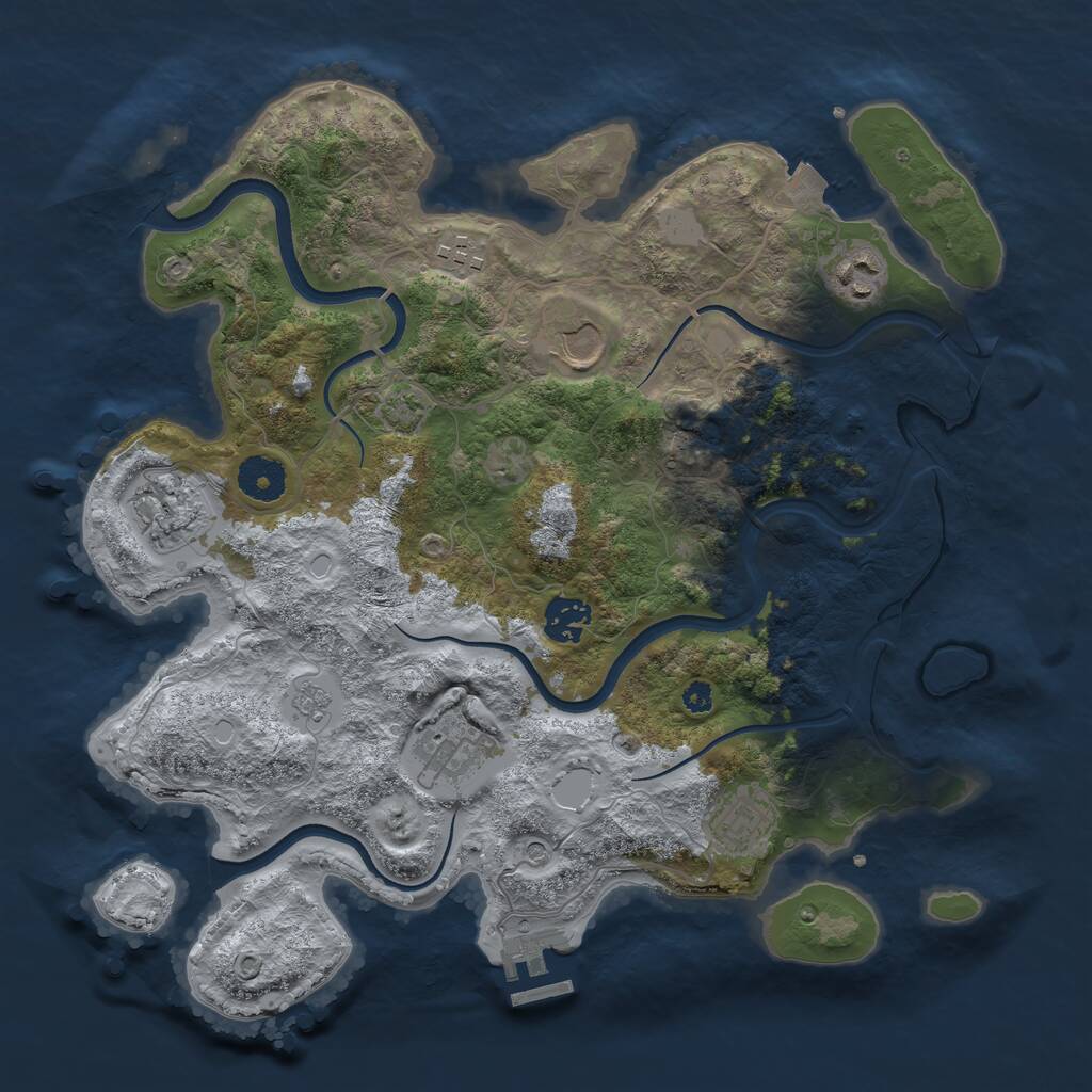 Rust Map: Procedural Map, Size: 3500, Seed: 1695159187, 12 Monuments