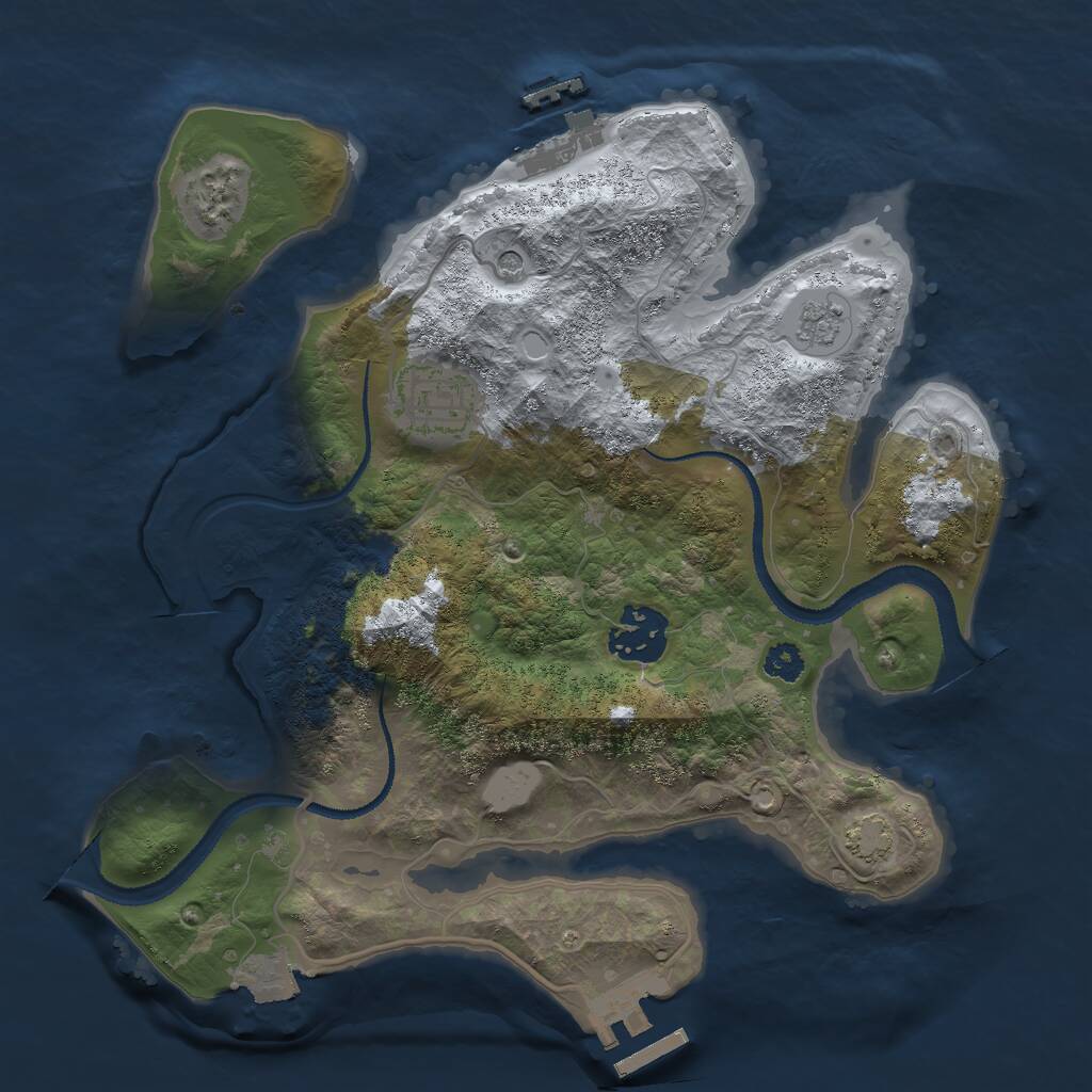 Rust Map: Procedural Map, Size: 2800, Seed: 1857243558, 8 Monuments