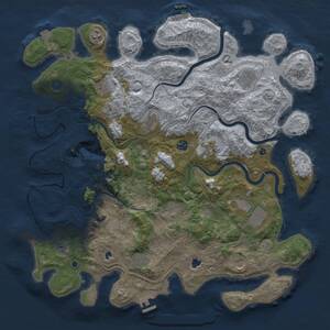Thumbnail Rust Map: Procedural Map, Size: 4600, Seed: 257259192, 17 Monuments