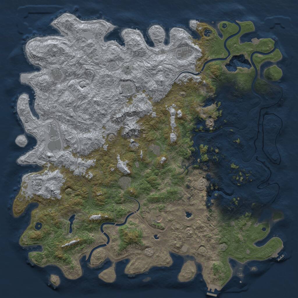 Rust Map: Procedural Map, Size: 6000, Seed: 1545348997, 17 Monuments