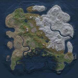Thumbnail Rust Map: Procedural Map, Size: 3750, Seed: 863587353, 15 Monuments