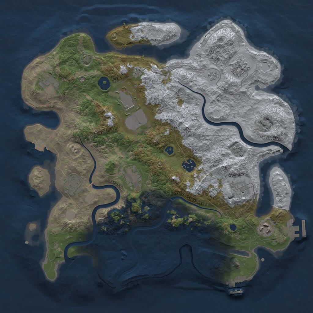 Rust Map: Procedural Map, Size: 3750, Seed: 863587353, 15 Monuments