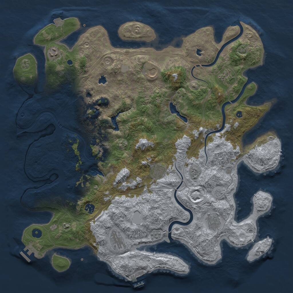 Rust Map: Procedural Map, Size: 4500, Seed: 477504757, 15 Monuments