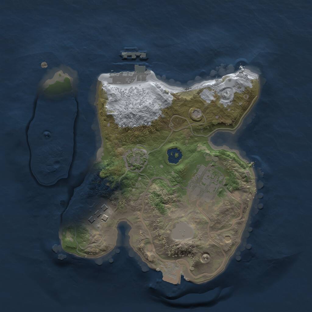 Rust Map: Procedural Map, Size: 2000, Seed: 103, 5 Monuments