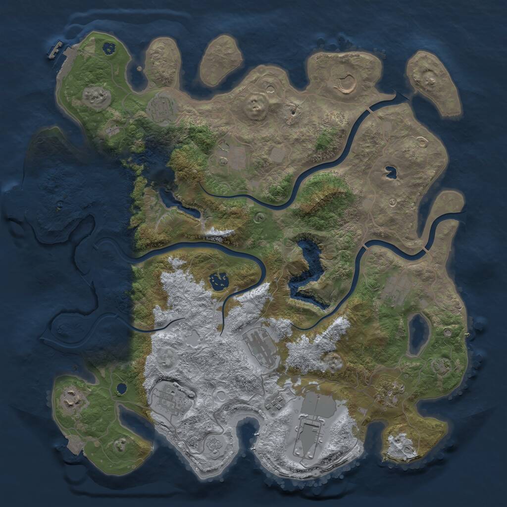 Rust Map: Procedural Map, Size: 4000, Seed: 1612442099, 17 Monuments