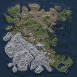 Thumbnail Rust Map: Procedural Map, Size: 5000, Seed: 1796688072, 16 Monuments