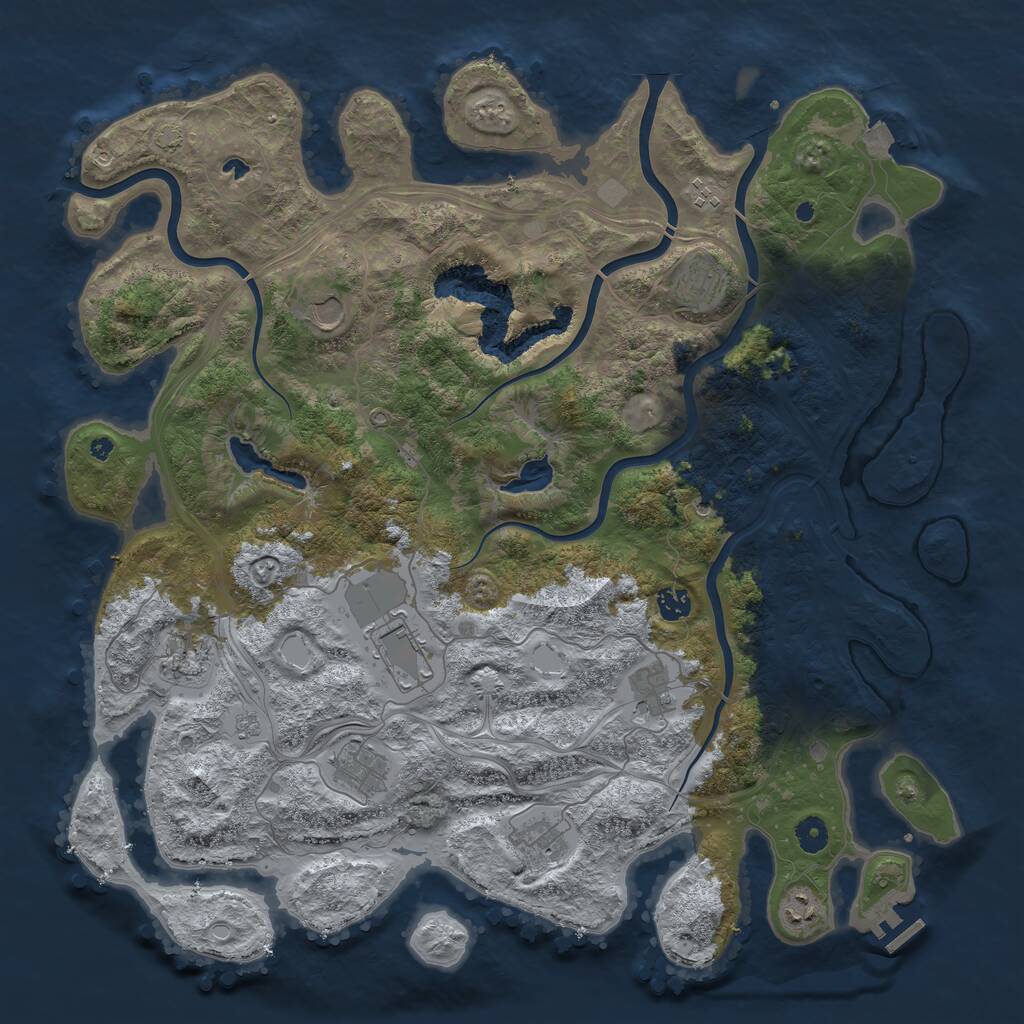 Rust Map: Procedural Map, Size: 4500, Seed: 582089946, 15 Monuments