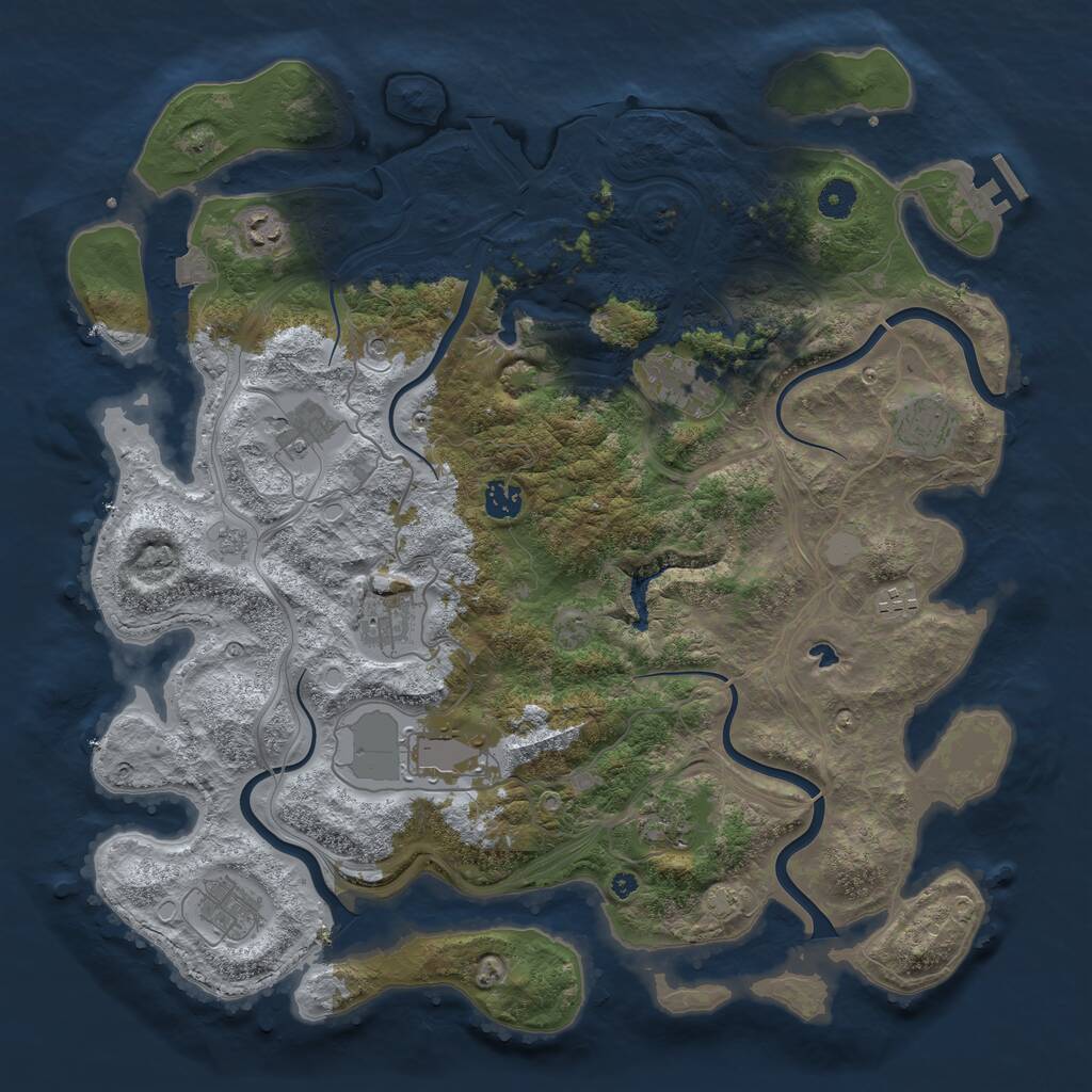 Rust Map: Procedural Map, Size: 4250, Seed: 997040695, 15 Monuments