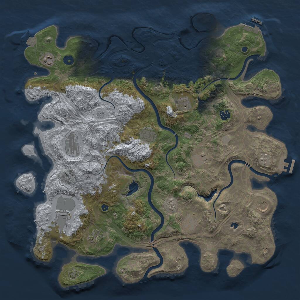 Rust Map: Procedural Map, Size: 4350, Seed: 350688393, 17 Monuments