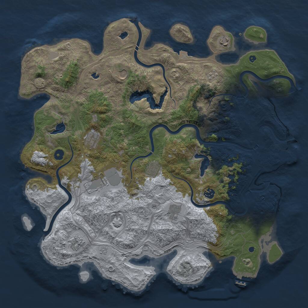 Rust Map: Procedural Map, Size: 4500, Seed: 401631032, 15 Monuments