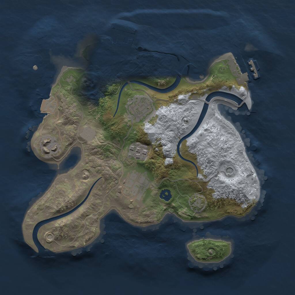 Rust Map: Procedural Map, Size: 2500, Seed: 991, 9 Monuments