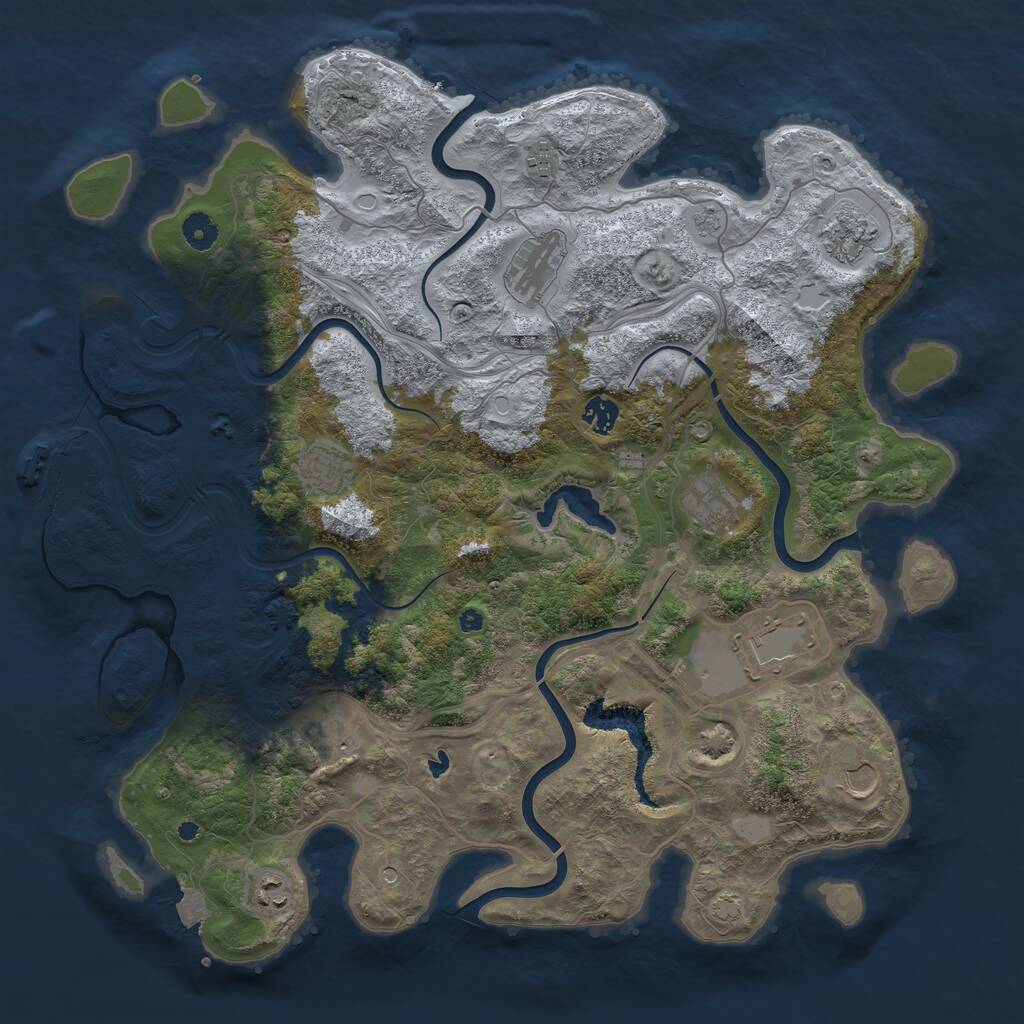 Rust Map: Procedural Map, Size: 4325, Seed: 1, 15 Monuments