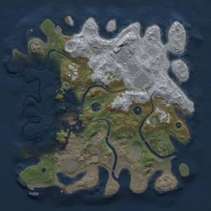 Thumbnail Rust Map: Procedural Map, Size: 3650, Seed: 34559528, 14 Monuments
