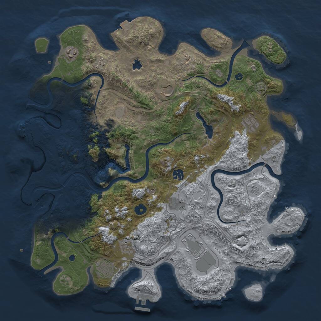 Rust Map: Procedural Map, Size: 4250, Seed: 996454038, 15 Monuments