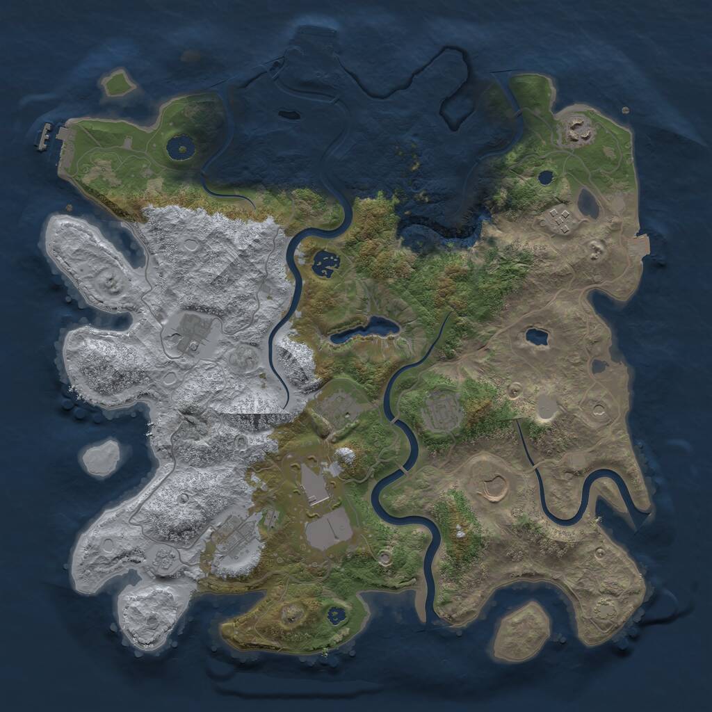 Rust Map: Procedural Map, Size: 4000, Seed: 72254439, 15 Monuments