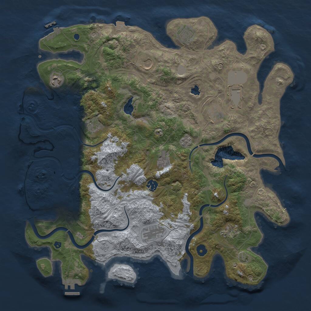 Rust Map: Procedural Map, Size: 4250, Seed: 143024684, 17 Monuments