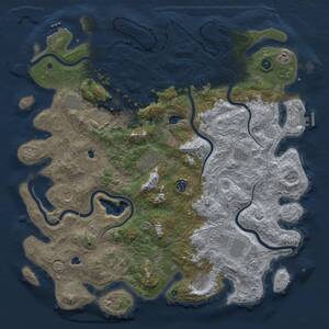 Thumbnail Rust Map: Procedural Map, Size: 4900, Seed: 31972, 17 Monuments