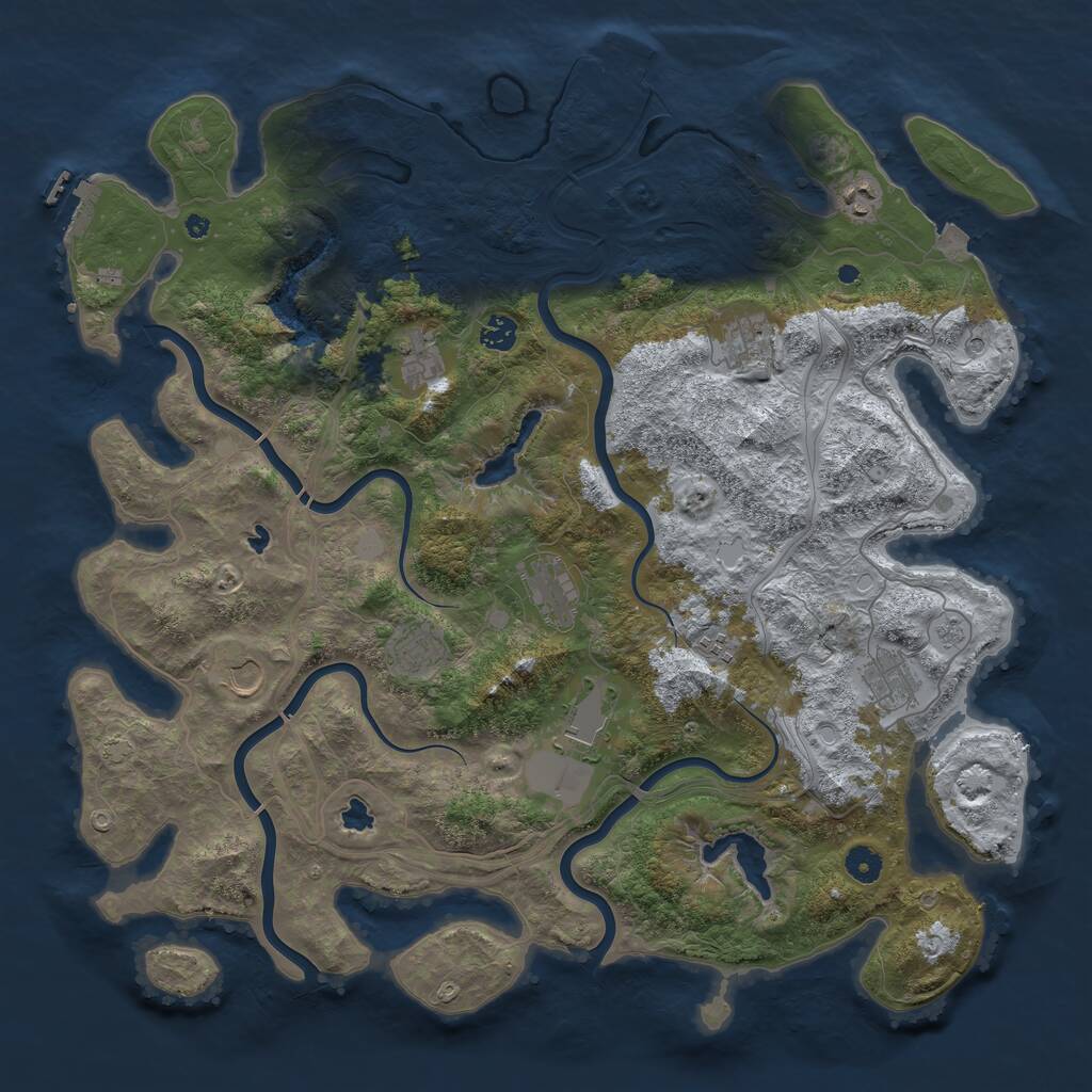 Rust Map: Procedural Map, Size: 4500, Seed: 469030097, 16 Monuments