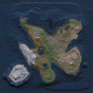 Thumbnail Rust Map: Procedural Map, Size: 2000, Seed: 1141728042, 5 Monuments