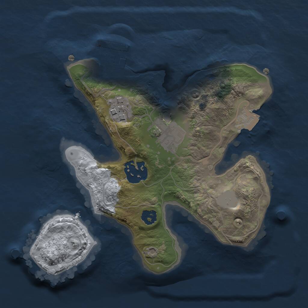 Rust Map: Procedural Map, Size: 2000, Seed: 1141728042, 5 Monuments