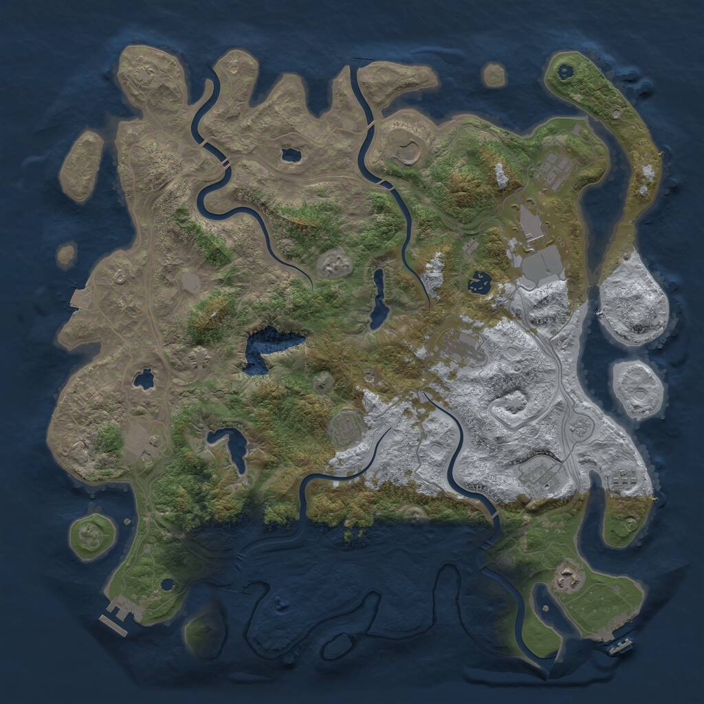 Rust Map: Procedural Map, Size: 4500, Seed: 348927733, 16 Monuments