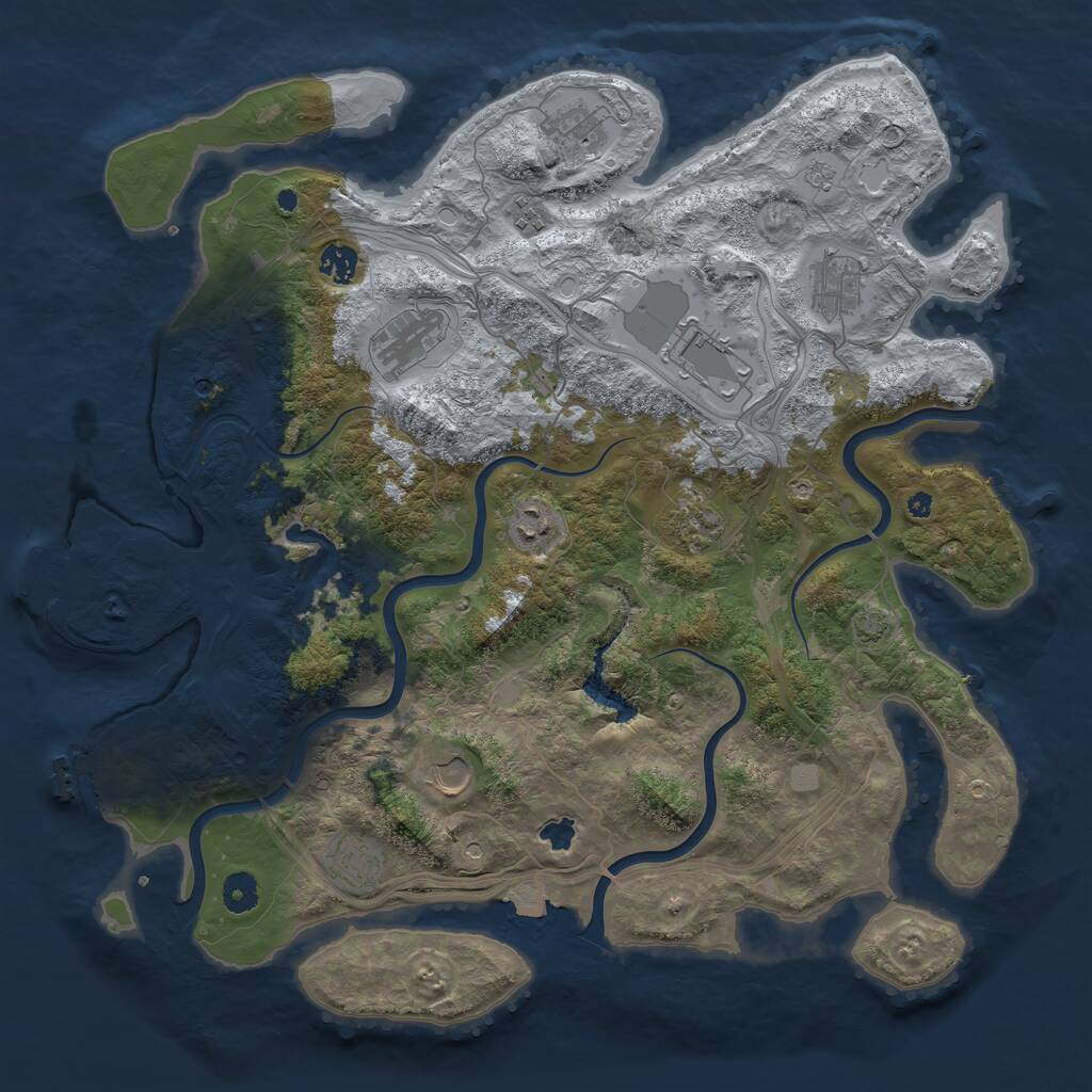 Rust Map: Procedural Map, Size: 4250, Seed: 1743972544, 16 Monuments