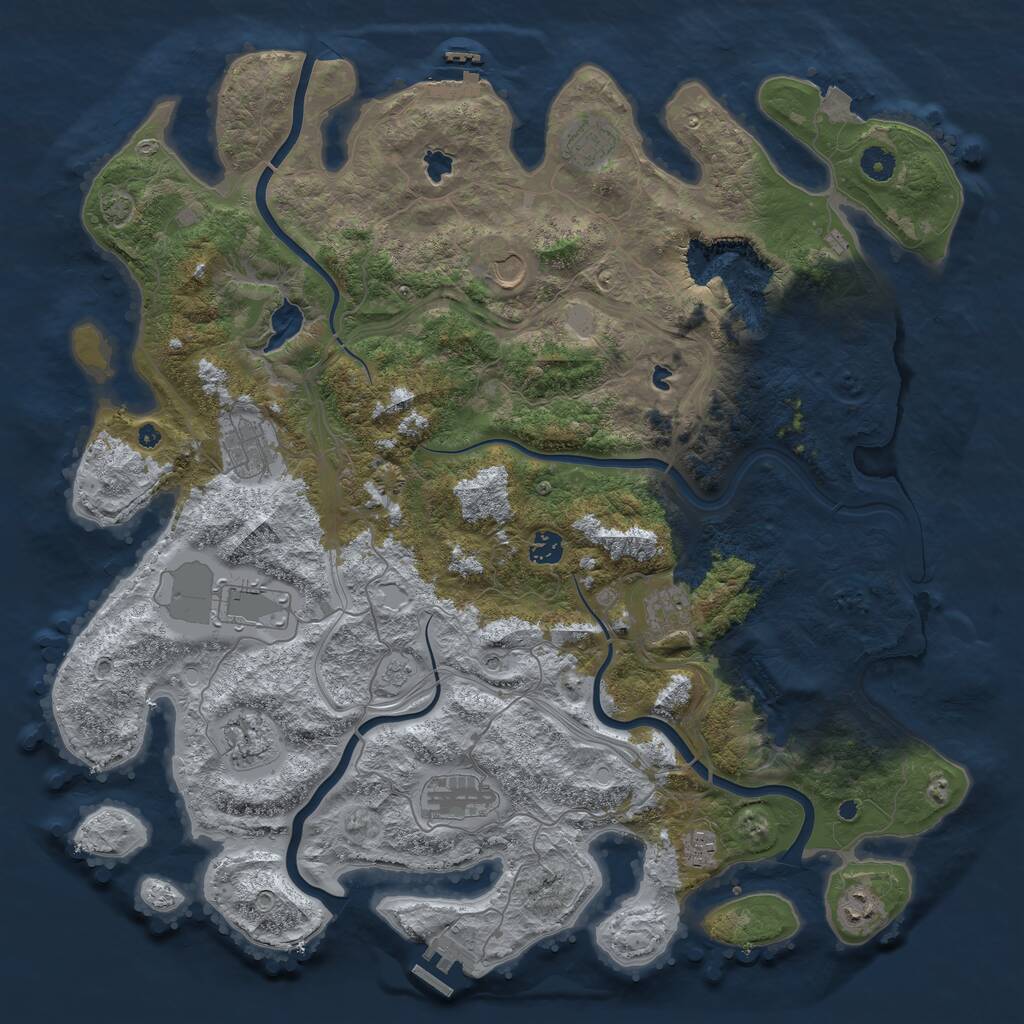 Rust Map: Procedural Map, Size: 4500, Seed: 1798382817, 16 Monuments