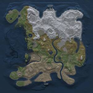 Thumbnail Rust Map: Procedural Map, Size: 3600, Seed: 2144413852, 16 Monuments