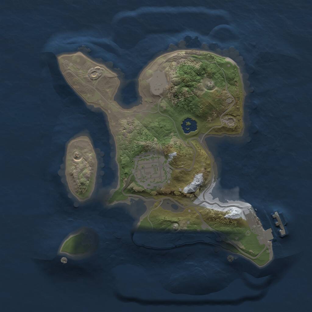 Rust Map: Procedural Map, Size: 2000, Seed: 442846926, 3 Monuments