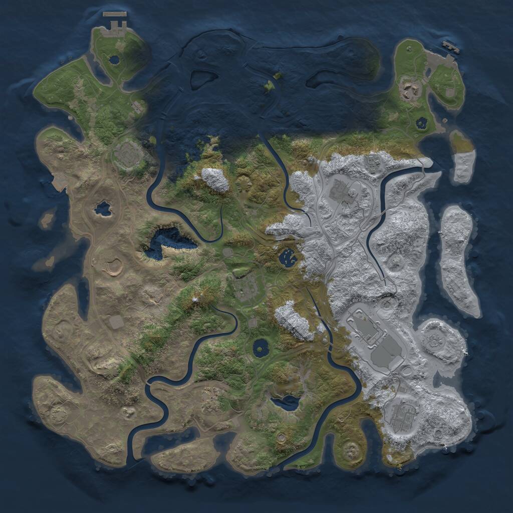 Rust Map: Procedural Map, Size: 4350, Seed: 12131415, 16 Monuments