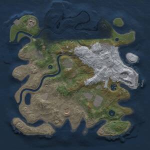 Thumbnail Rust Map: Procedural Map, Size: 3500, Seed: 1420359076, 14 Monuments
