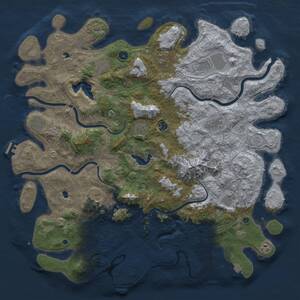 Thumbnail Rust Map: Procedural Map, Size: 5000, Seed: 195375, 19 Monuments
