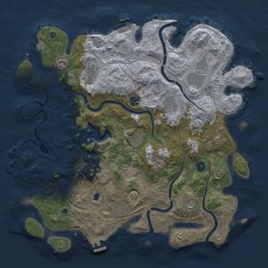 Thumbnail Rust Map: Procedural Map, Size: 4250, Seed: 650424899, 17 Monuments