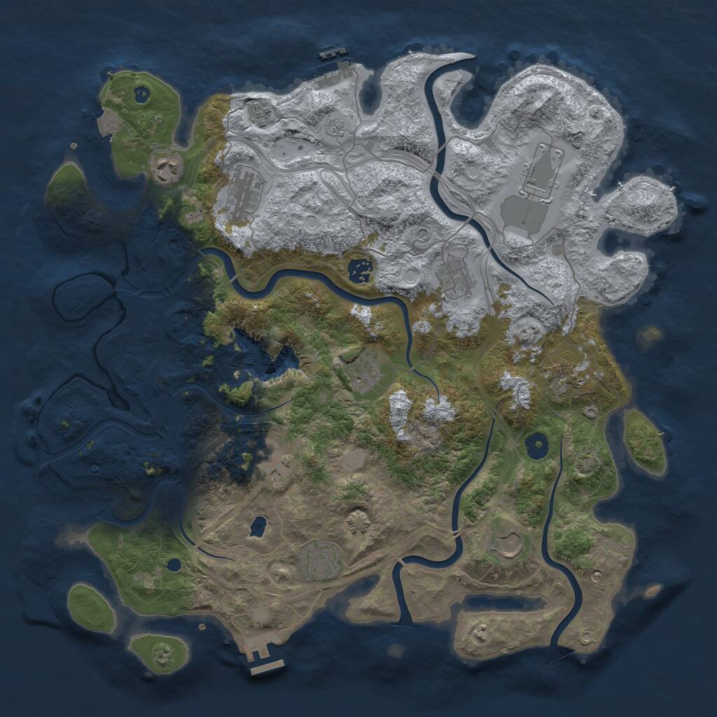 Rust Map: Procedural Map, Size: 4250, Seed: 650424899, 17 Monuments