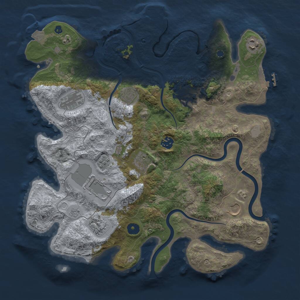Rust Map: Procedural Map, Size: 3750, Seed: 6112025, 16 Monuments