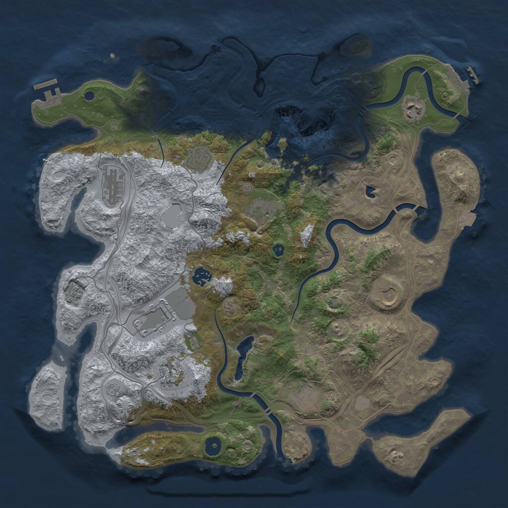 Rust Map: Procedural Map, Size: 4250, Seed: 152492214, 16 Monuments