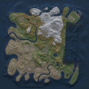Thumbnail Rust Map: Procedural Map, Size: 3750, Seed: 153083131, 14 Monuments