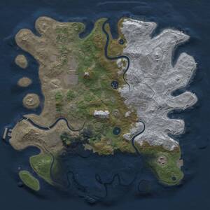 Thumbnail Rust Map: Procedural Map, Size: 3900, Seed: 1701723975, 15 Monuments