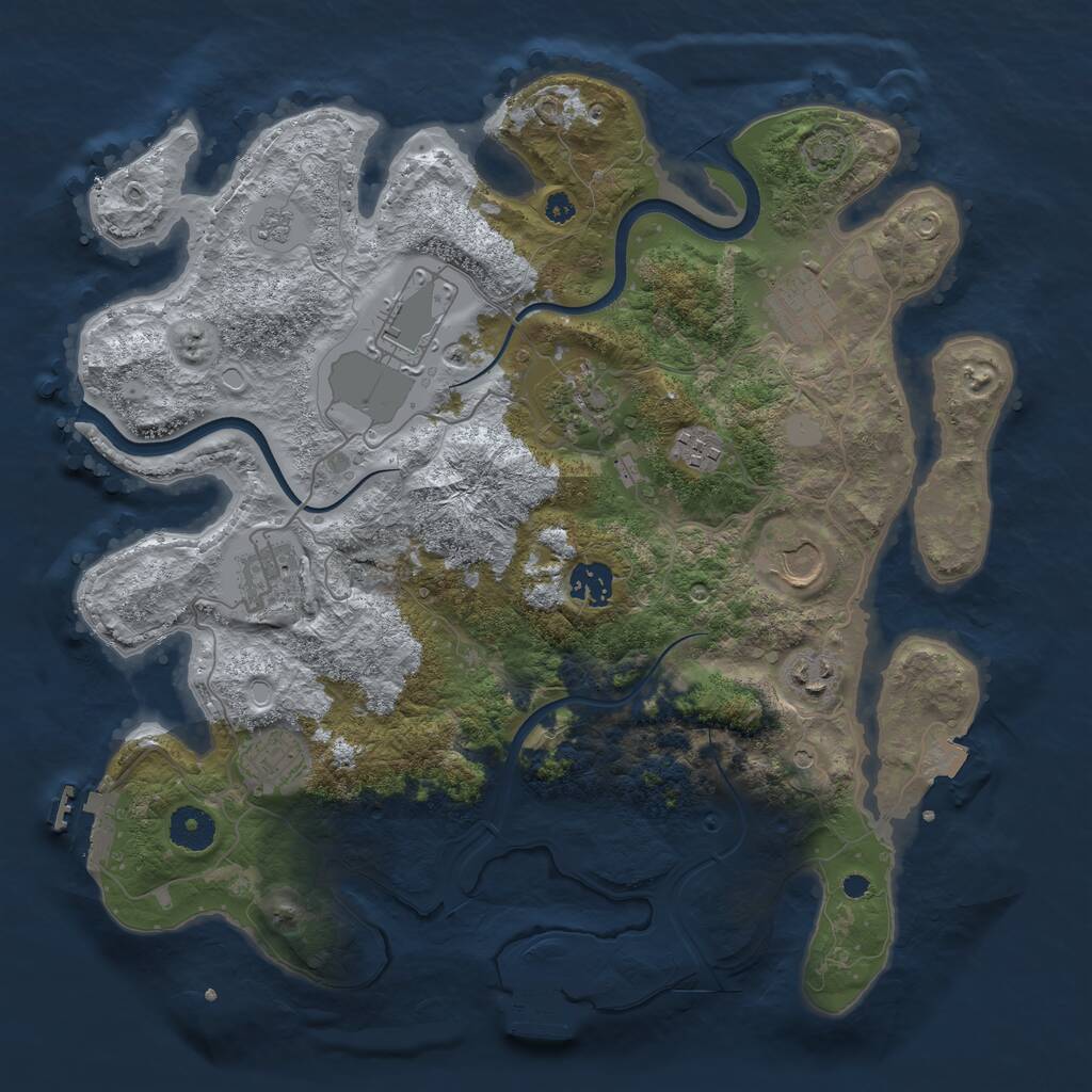 Rust Map: Procedural Map, Size: 3650, Seed: 98619733, 15 Monuments