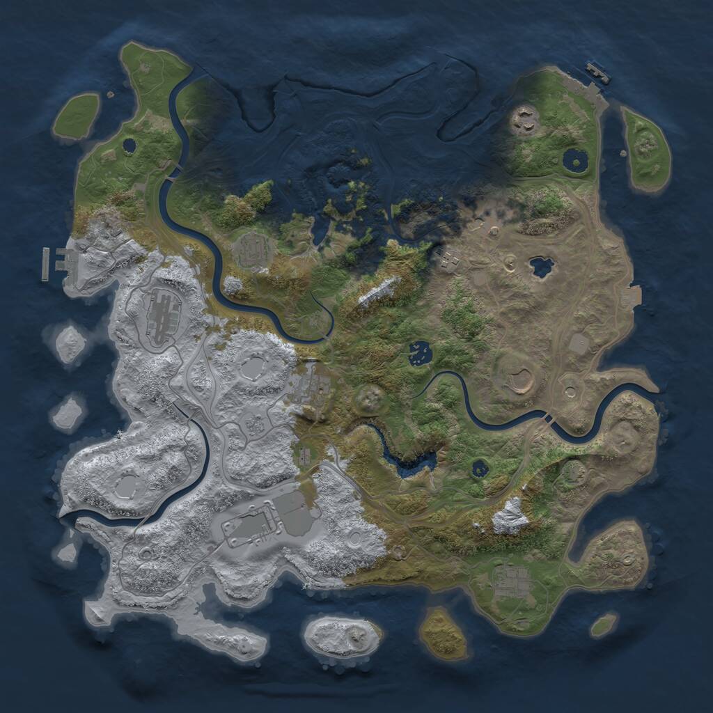 Rust Map: Procedural Map, Size: 4250, Seed: 93605832, 16 Monuments