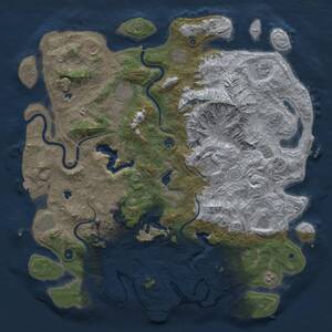 Thumbnail Rust Map: Procedural Map, Size: 5000, Seed: 2025100520, 17 Monuments