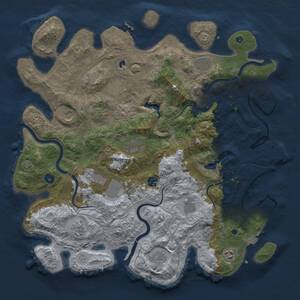 Thumbnail Rust Map: Procedural Map, Size: 4400, Seed: 406802303, 17 Monuments