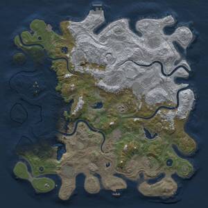 Thumbnail Rust Map: Procedural Map, Size: 4500, Seed: 33666787, 16 Monuments