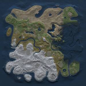 Thumbnail Rust Map: Procedural Map, Size: 4000, Seed: 41341700, 14 Monuments