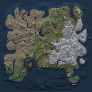 Thumbnail Rust Map: Procedural Map, Size: 4500, Seed: 23505328, 17 Monuments