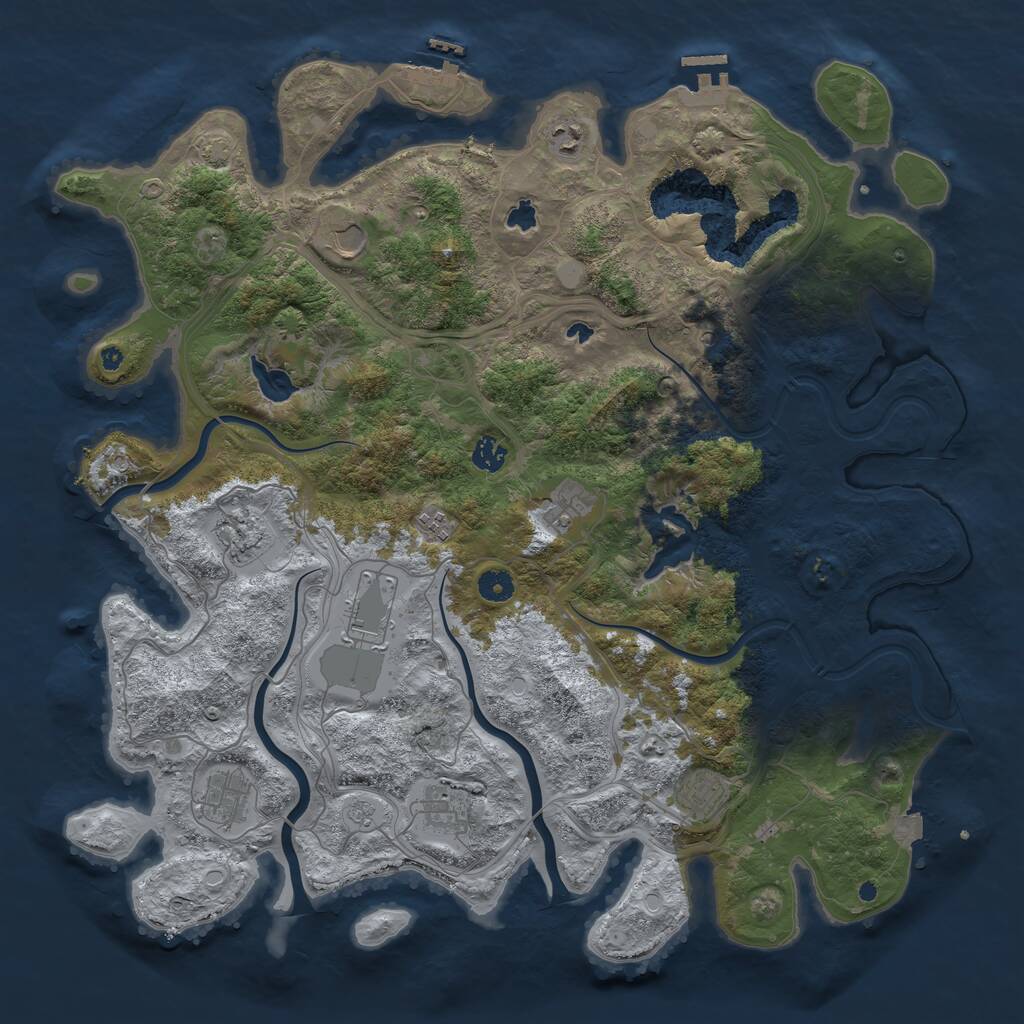 Rust Map: Procedural Map, Size: 4500, Seed: 5563582, 16 Monuments